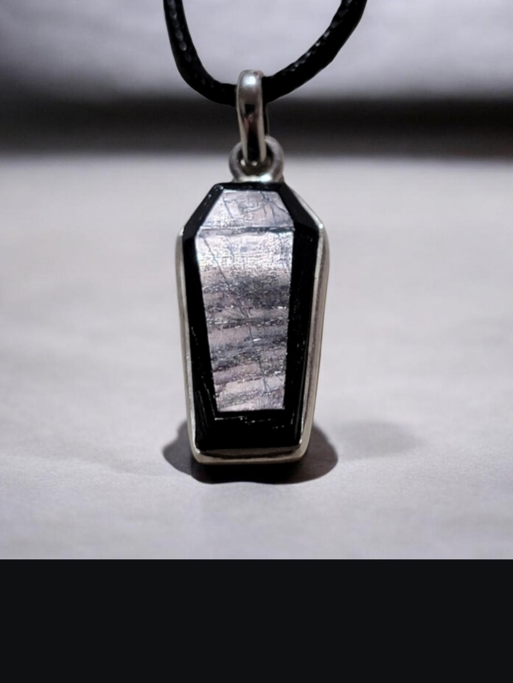 Hypersthene Coffin Pendant Necklace ~ 925 Sterling Silver